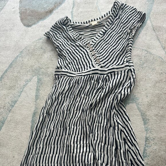 Anthropologie Maeve Blue & White Striped Midi Dress | Size XS - Picture 2 of 2